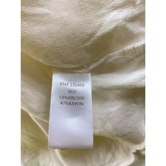 Fate Ivory Short-Sleeve High-Low Top Satin Tee Shirt Large Classic Casual Luxe - Picture 5 of 7